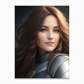 Portrait Of A Woman In Armor Canvas Print
