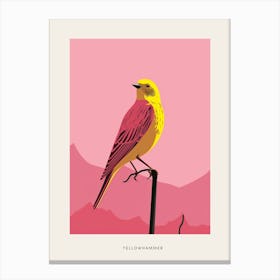 Minimalist Yellowhammer 2 Bird Poster Canvas Print