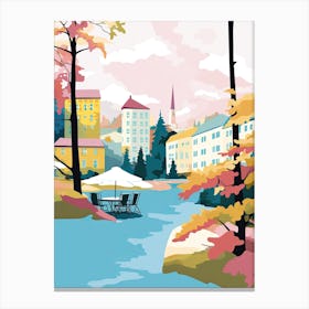 Espoo, Finland, Flat Pastels Tones Illustration 3 Canvas Print