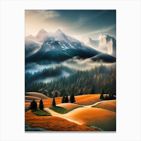 Landscapes Of The Alps Canvas Print