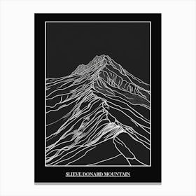 Slieve Donard Mountain Line Drawing 5 Poster Canvas Print