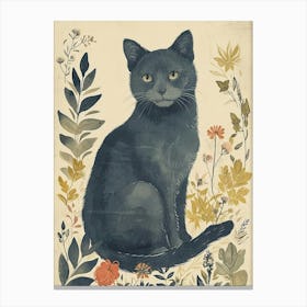 Russian Blue Cat Japanese Illustration 1 Canvas Print