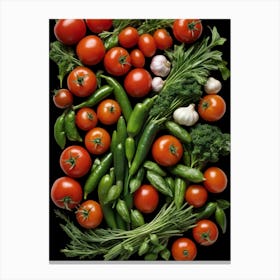 Fresh Vegetables Kitchen Wall Art Canvas Print