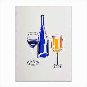 Falanghina Picasso Line Drawing Cocktail Poster Canvas Print