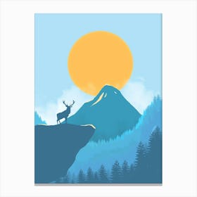 Deer In The Mountains 1 Canvas Print