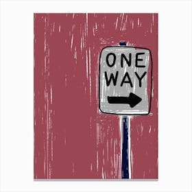 One Way Sign Canvas Print