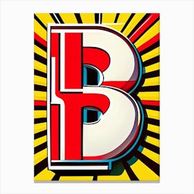 B, Letter, Alphabet Comic 7 Canvas Print