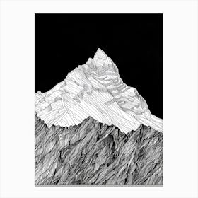 Ben More Crianlarich Mountain Line Drawing 2 Canvas Print