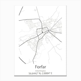 Forfar,United Kingdom Minimalist Map Toile