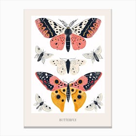 Colourful Insect Illustration Butterfly 6 Poster Canvas Print