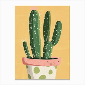 Easter Cactus Plant Minimalist Illustration 12 Canvas Print