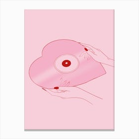 Heart Shaped Record Canvas Print