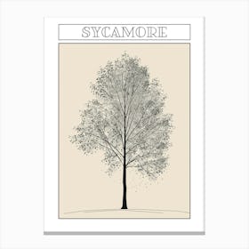 Sycamore Tree Minimalistic Drawing 2 Poster Canvas Print
