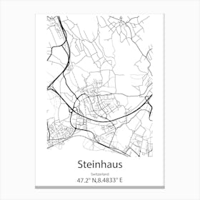 Steinhaus,Switzerland Minimalist Map Canvas Print