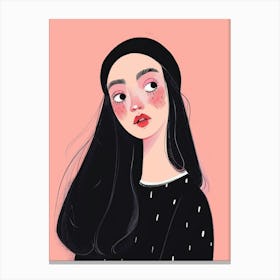 Asian Girl Illustration 1 Canvas Print