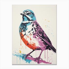 Andy Warhol Style Bird Lark 2 Canvas Print