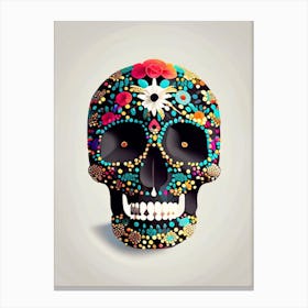 Skull With Terrazzo 1 Patterns Mexican Canvas Print