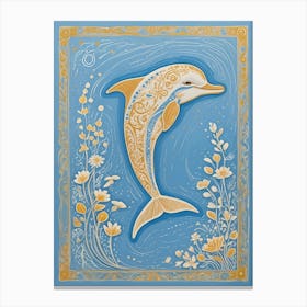 Dolphin In Gold Canvas Print