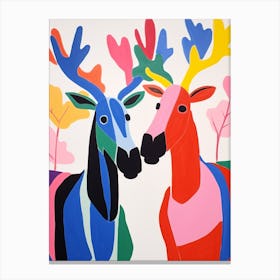 Colourful Kids Animal Art Moose 2 Canvas Print
