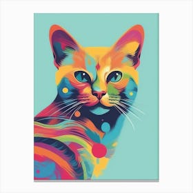 Colorful Cat Painting 1 Canvas Print