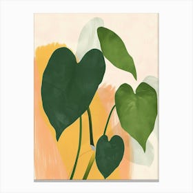 Philodendron Plant Minimalist Illustration 5 Canvas Print