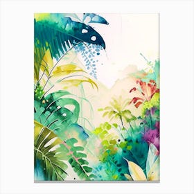 Costa Rica Watercolour Pastel Tropical Destination Canvas Print