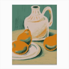 Pears And Jug Canvas Print