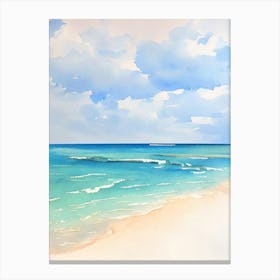 Shoal Bay, Anguilla Watercolour Canvas Print