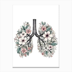 Lungs With Flowers 7 Canvas Print