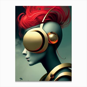 Girl With Headphones 37 Canvas Print