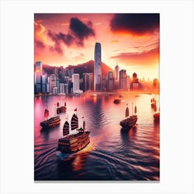 Hong Kong Victorial Harbour Canvas Print