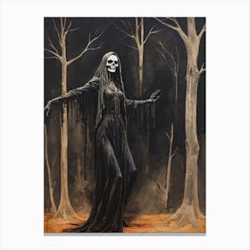 Dance With Death Skeleton Painting (38) Canvas Print