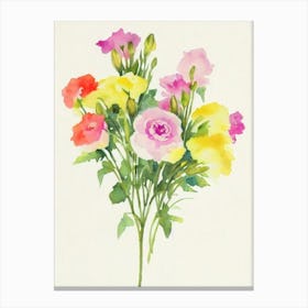 Lisianthus Vintage Flowers Flower Canvas Print