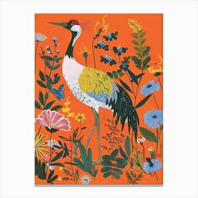 Spring Birds Crane 3 Canvas Print