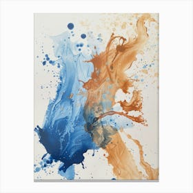 Blue And Orange Splash 1 Canvas Print
