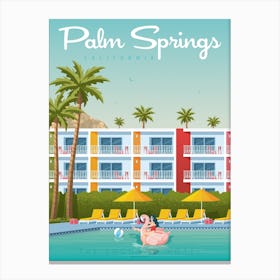 Palm Springs Saguaro Hotel California Canvas Print