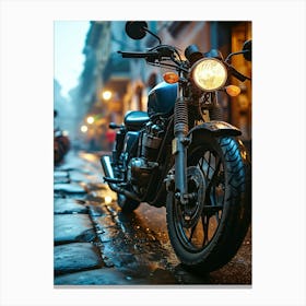 Triumph Motorcycle At Night 1 Canvas Print