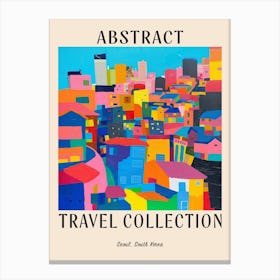 Abstract Travel Collection Poster Seoul South Korea 9 Canvas Print