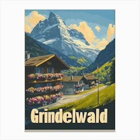 Aihrgdesign A Retro Travel Poster For Grindelwald Featuring A 3887fa3d 9feb 4a51 Bcc3 9d9bd39cfa4c 0 Canvas Print