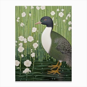 Ohara Koson Inspired Bird Painting Coot 2 Canvas Print