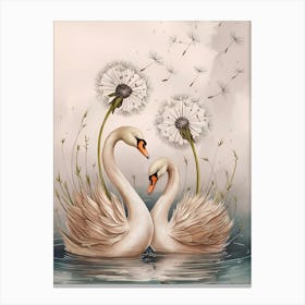 Swans In Love 3 Canvas Print