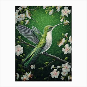 Ohara Koson Inspired Bird Painting Hummingbird 1 Canvas Print