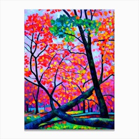 Red Bud Tree Cubist Canvas Print