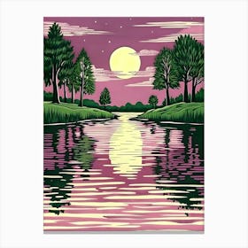 Moonlight On The Lake Canvas Print