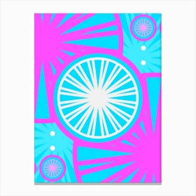 Geometric Glyph in White and Bubblegum Pink and Candy Blue n.0062 Canvas Print