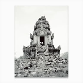 Krong Siem Reap, Cambodia, Black And White Old Photo 4 Canvas Print