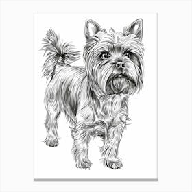 Yorkshire Terrier Dog Line Sketch 2 Canvas Print