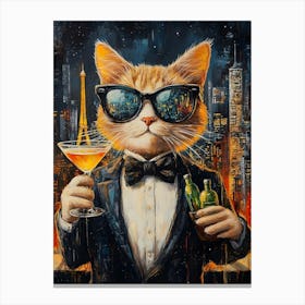 Cat In Tuxedo Canvas Print