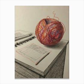 Ball Of Yarn Canvas Print