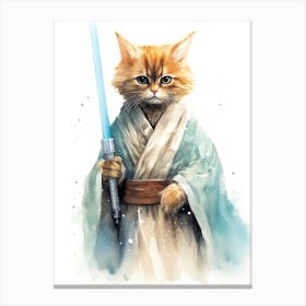 Somali Cat As A Jedi 1 Canvas Print